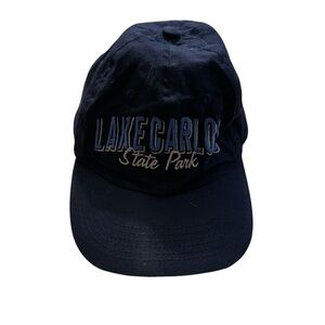 Lake Carlos State Park Blue Black Adjustable SnapBack Baseball Hat Cap Big X